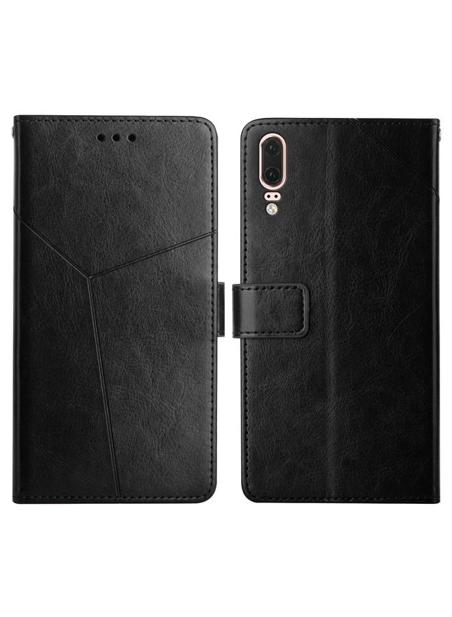 S-TOP Case For Huawei P20 Y Stitching Horizontal Flip Leather Phone Case with Holder & Card Slots & Wallet & Photo Frame - Image 1