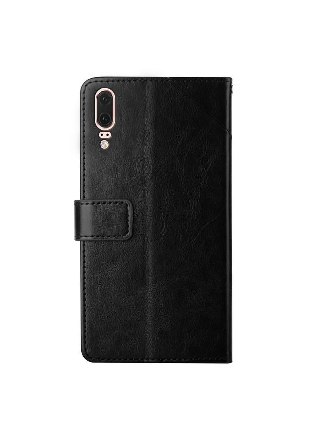 S-TOP Case For Huawei P20 Y Stitching Horizontal Flip Leather Phone Case with Holder & Card Slots & Wallet & Photo Frame - Image 3