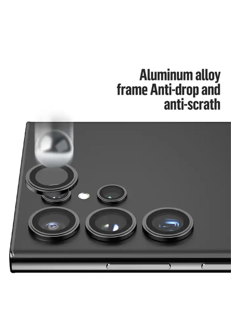 LENS SHIELD واقي زجاجي لعدسة الكاميرا لهاتف Samsung Galaxy S24 Ultra باللون الفضي، غطاء حلقة معدنية فردية للعدسات - Image 4