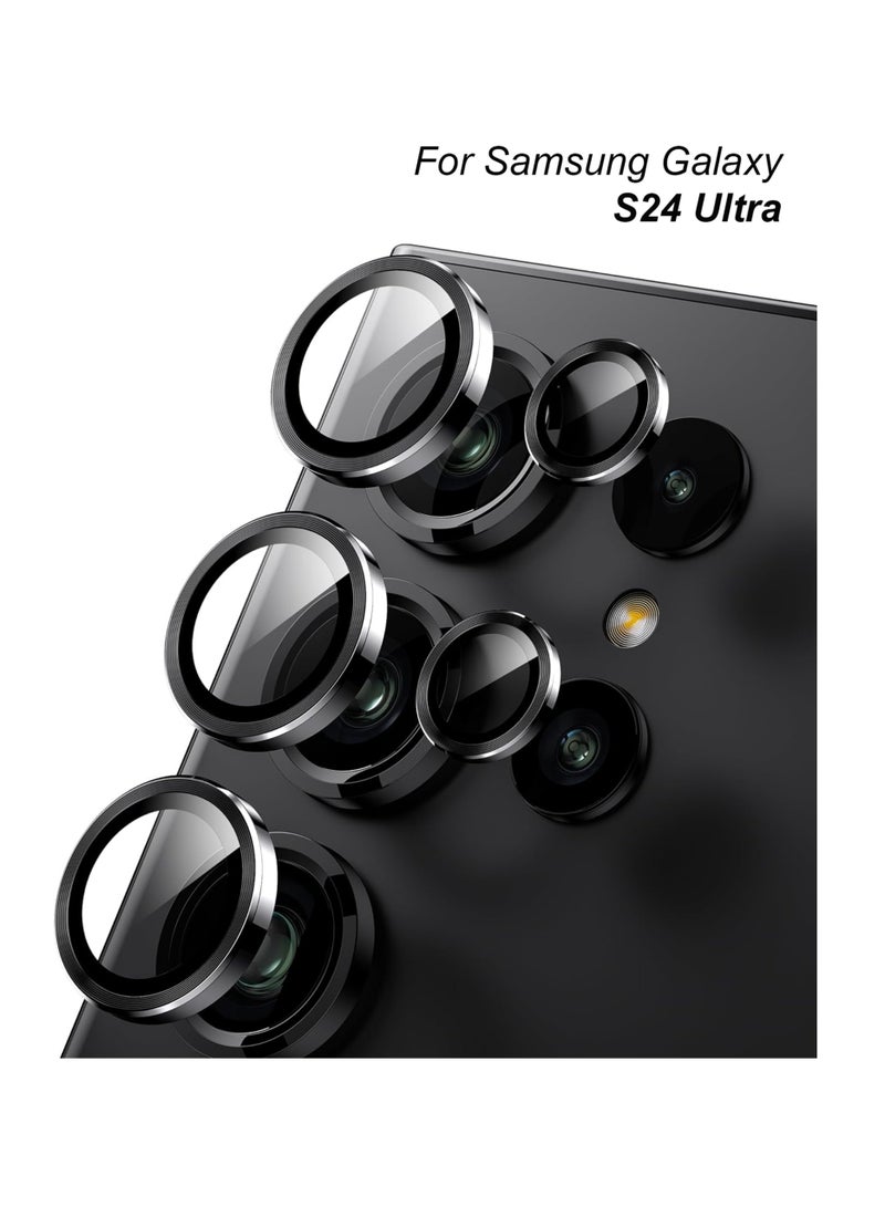LENS SHIELD واقي زجاجي لعدسة الكاميرا لهاتف Samsung Galaxy S24 Ultra باللون الفضي، غطاء حلقة معدنية فردية للعدسات - Image 1