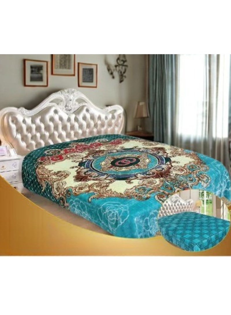 Rainbow Luxury Double-Sided Winter Blanket - Soft, Silky, and Luxuriously Textured Double-Layer Bed Blanket - 4 kg - 240x200cm - Heavy Blanket, Textured Blanket, Thick Double-Layer Winter Blanket - Ideal for Sleeping and Winter Furnishings - Image 1