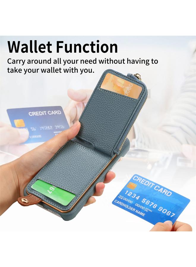 S-TOP Case For iPhone 12 Pro Max Litchi Leather Oil Edge Ring Zipper Wallet Back Phone Case - Image 4