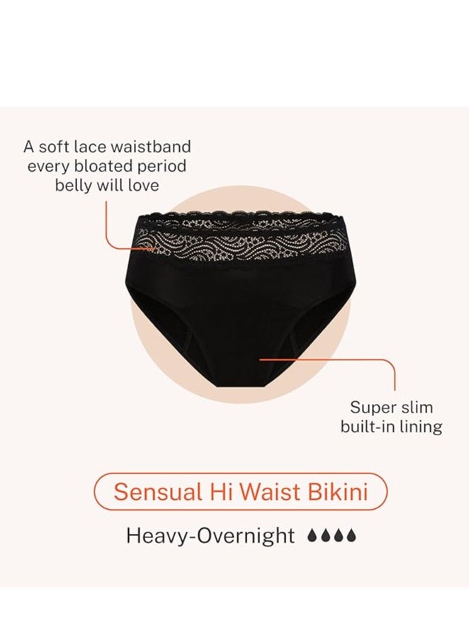 Sensual Hi-Waist Bikini - Heavy Overnight Absorbency - Period Underwear for Women