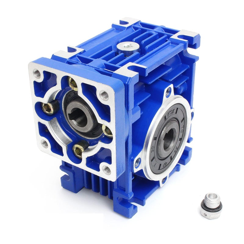 CNCTOPBAOS NMRV030 Worm Gear Reducer Speed Ratio 101 Aluminum Alloy Square RV30 NMRV30 Worm Gearbox Speed Reducer for Nema23 Stepper Motor 11mm Input and 14mm Output Shaft