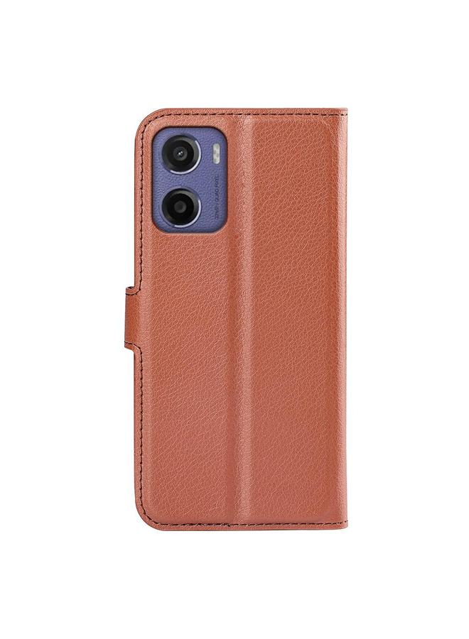 S-TOP Case For Motorola Moto E15 Litchi Texture Horizontal Flip Leather Phone Case with Holder - Image 3