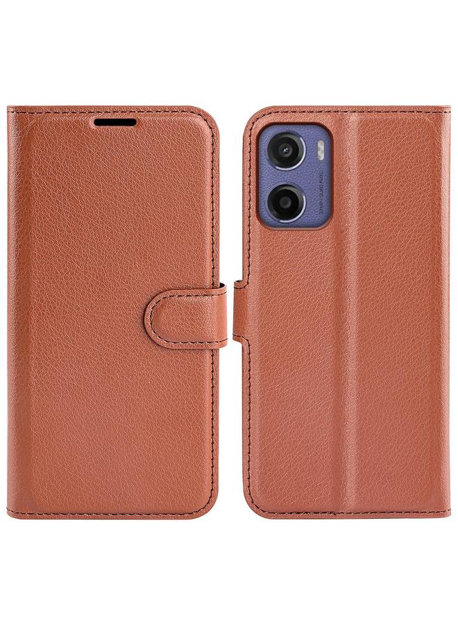 S-TOP Case For Motorola Moto E15 Litchi Texture Horizontal Flip Leather Phone Case with Holder - Image 1