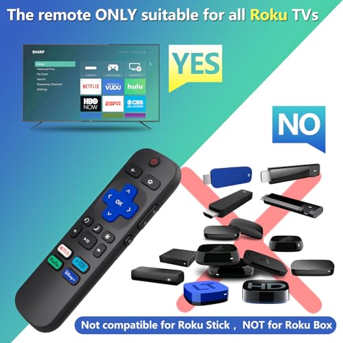 LOUTOC Replacement Remote Control Only for All Roku TV, Compatible for TCL Roku/Hisense Roku/Onn Roku Series Smart TVs (Not for Roku Stick and Box) - Image 2