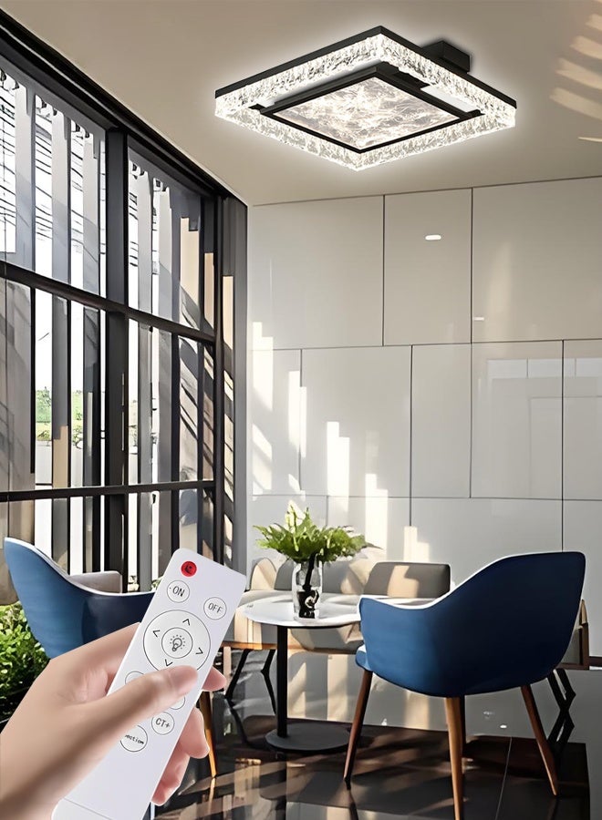 Bedroom ceiling lamp - Italian style square lamp - modern and simple, elegant and grand - ice crack pattern - living room and dining room pendant lamp - Image 1