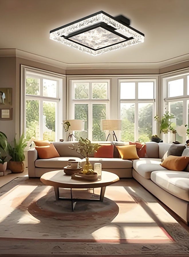 Bedroom ceiling lamp - Italian style square lamp - modern and simple, elegant and grand - ice crack pattern - living room and dining room pendant lamp - Image 2