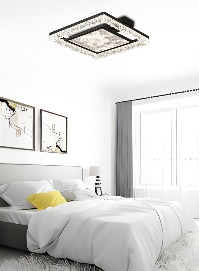 Bedroom ceiling lamp - Italian style square lamp - modern and simple, elegant and grand - ice crack pattern - living room and dining room pendant lamp - Image 3