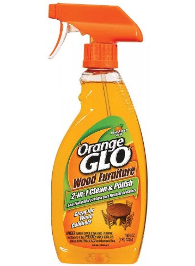 Orange Glo Wood Furniture 2-in-1 Clean and Polish Spray, 16 Ounce (Pack of 2)
