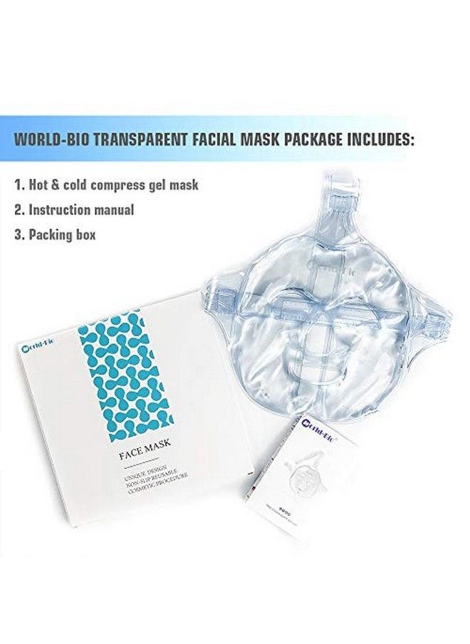 WORLD-BIO - Face Mask Gel Pack Reusable Hot Cold Therapy For Swollen Face Pores And Puffiness Eyes Full Face Freezer Ice Mask Pain Relief For Migraines Injuries Inflammation Sinus Headaches Stress Relief - Image 1