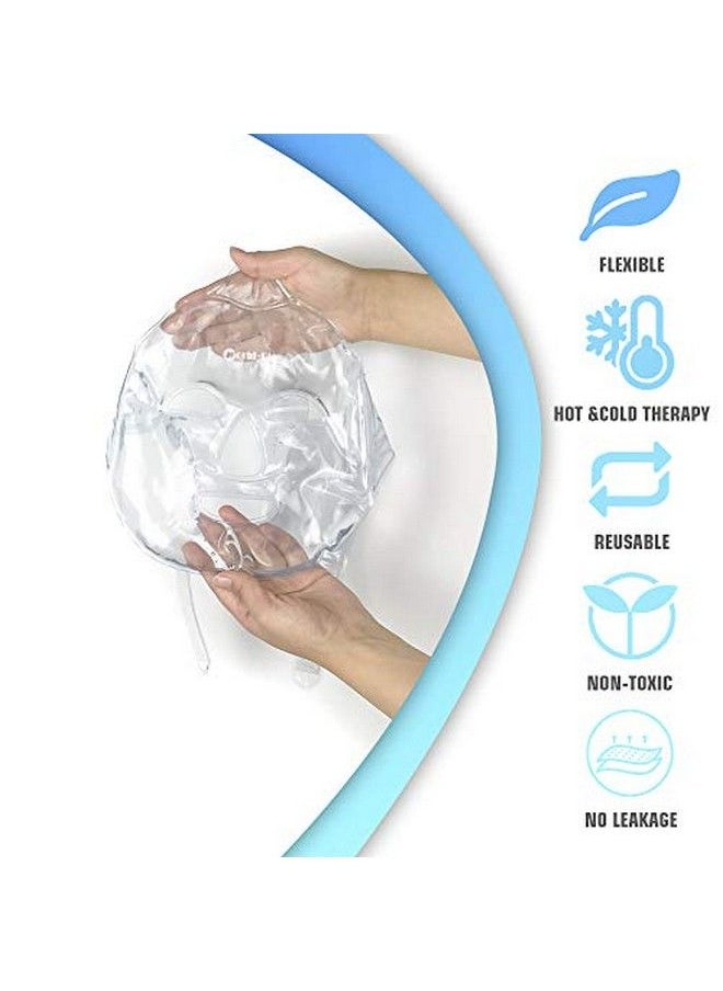 WORLD-BIO - Face Mask Gel Pack Reusable Hot Cold Therapy For Swollen Face Pores And Puffiness Eyes Full Face Freezer Ice Mask Pain Relief For Migraines Injuries Inflammation Sinus Headaches Stress Relief - Image 1