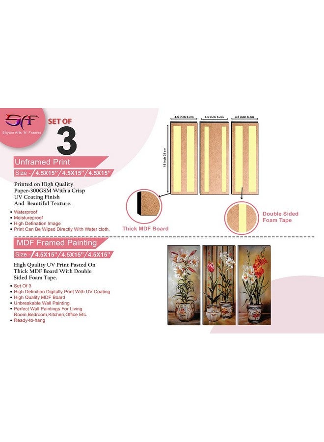 SAF paintings 'Digital' Reprint Painting (Synthetic, 36 cm x 45 cm x 3 cm, Multi Colour, Set of 3) - Image 3