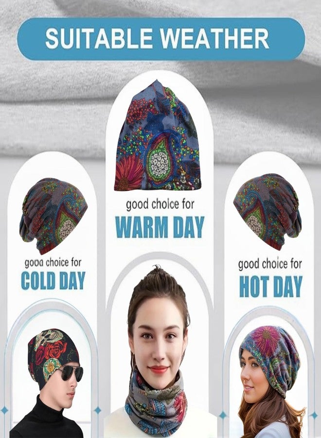 SHOPVILLA Women's All Season Head Caps, Cotton Chemo Caps, Floral Print, Stretchable, Free Size, Multi Color - Image 4