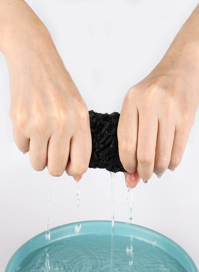 Etercycle 2 Pieces Mesh Crochet Hair Net Snoods, Soft Rayon Knit Crochet Hairnet Hair Cover Accessory Crocheted Sleep Cap for Women (Black) - Image 5