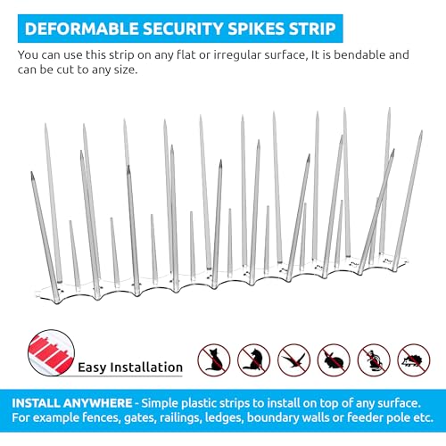 Eightiz (Pack of 5) Bird and Pigeon Spikes, Pigeon Control Spikes Anti Bird Plastic Spikes for AC Balcony Railing Window Home Protection from Pigeon Dog Monkey Crow Kabootar Transparent - Image 4