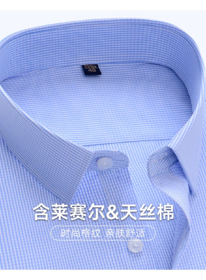 Fapai Comfortable Business Versatile Checked Shirt Long Sleeve Shirt Men's Shirt - Image 1