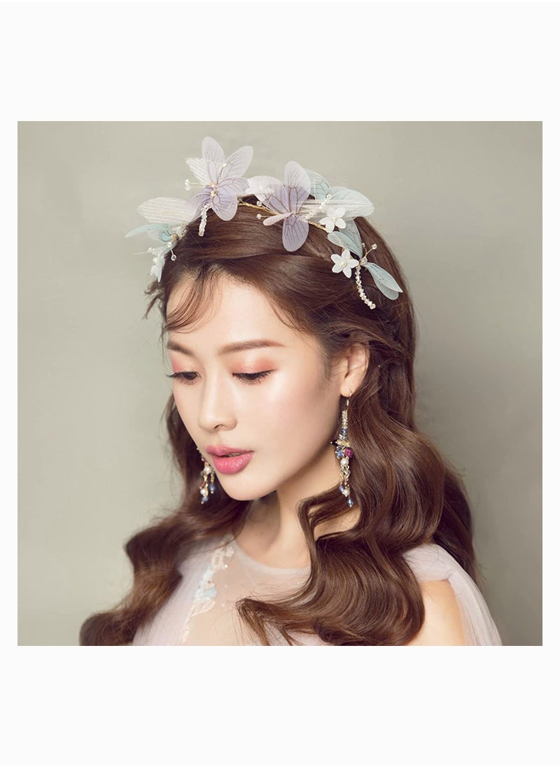 Generic - Bohemian Floral Hairband for Girls Adjustable Wedding Headpiece Colorful Flower Hair Wreath for Parties Events and Special Occasions - Image 1