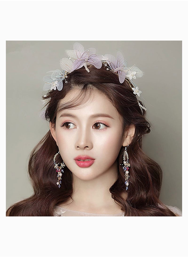 Generic - Bohemian Floral Hairband for Girls Adjustable Wedding Headpiece Colorful Flower Hair Wreath for Parties Events and Special Occasions - Image 1