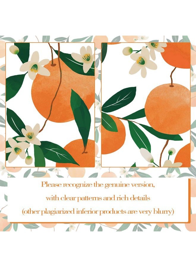 Lifeel Orange Shower Curtain, Allover Fruits Round Citru Pattern Design Waterproof Fabric Bathroom Curtains Set with 12 Hooks, Orange Green 72×72 inch - Image 5
