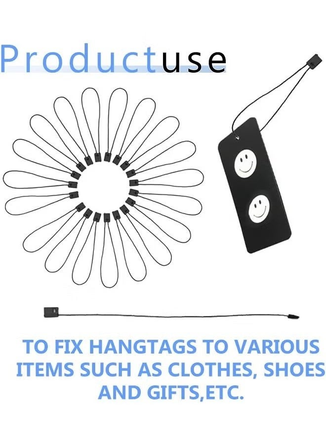 1000 قطعة من خيوط تعليق البطاقات، خيط نايلون بطول 7 بوصات، مزود بقفل سريع، دبوس، حلقة، خطافات، سهلة وسريعة التركيب (أسود) - Image 3