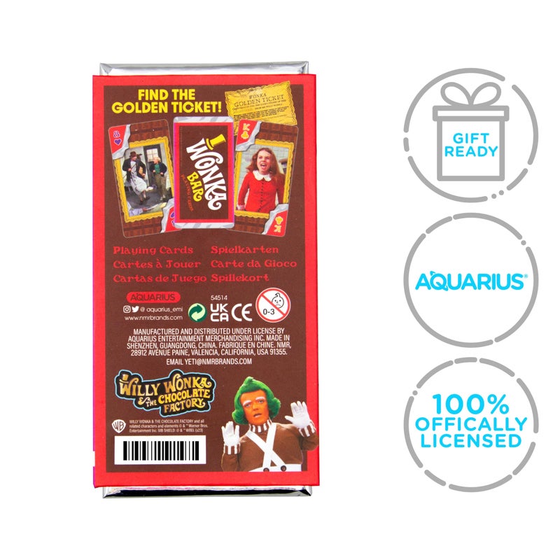 Aquarius Willy Wonka Chocolate Bar Premium Playing Cards â€“ Willy Wonka Themed Deck of Cards for Your Favorite Card Games - Officially Licensed Willy Wonka Merchandise & Collectibles - Image 2