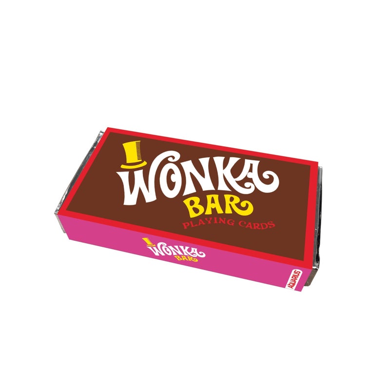 Aquarius Willy Wonka Chocolate Bar Premium Playing Cards â€“ Willy Wonka Themed Deck of Cards for Your Favorite Card Games - Officially Licensed Willy Wonka Merchandise & Collectibles - Image 1