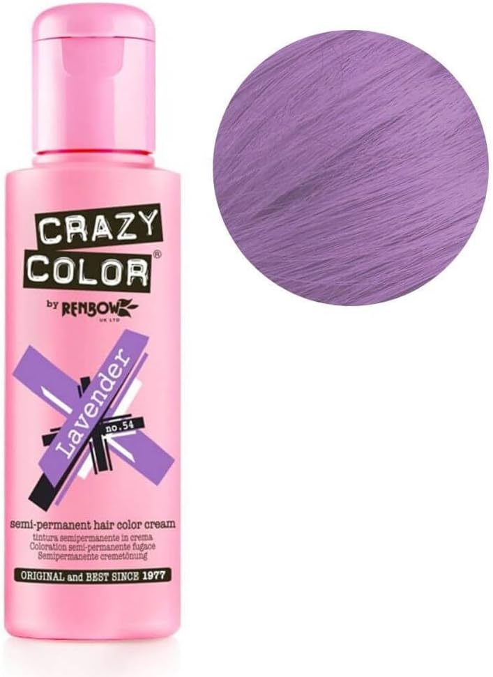 Renbow Crazy Color Semi Permanent Hair Color Cream Lavender No54 100ml