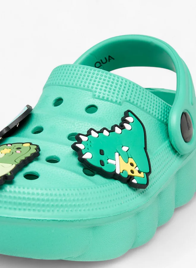 Aqua Dinosaur Jibbet Accent Clogs with Backstrap