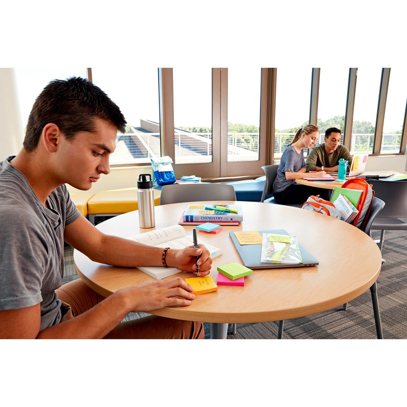Post It Post-it Super Sticky Notes, 5 Sticky Note Pads, 3 x 3 in., School Supplies for Students, Ideal for Textbooks, Notebooks, Walls and Vertical Surfaces, Single Color Packs Collection - Image 2