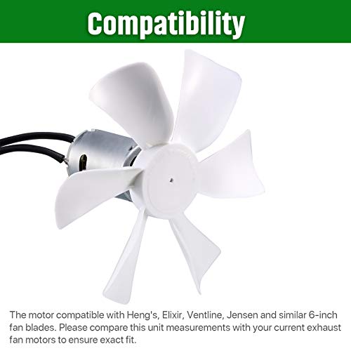 RUSFOL 2 Pieces 12V D-Shaft RV Vent Motor, Camper Exhaust Fan Motor, Compatible with Heng's, Elixir, Ventline, Jensen and Similar 6-inch Fan Blades - Image 4