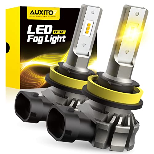 AUXITO H11/H8/H16 LED Fog Light Bulbs or DRL, 6000 Lumens 3000K Amber Yellow Light, 300% Brightness, CSP LED Chips Fog Lamps Replacement for Cars, Play and Plug (Pack of 2) - Image 1