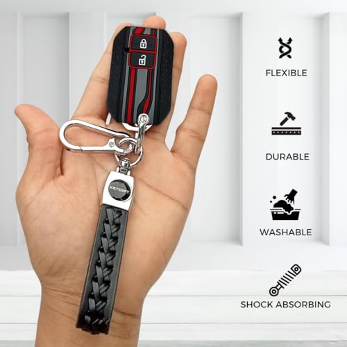KEYCEPT Tristar Key Cover for Suzuki Swift, Dzire, Ertiga, Baleno, Grand Vitara, Celerio, WagonR, Brezza, Scross, Fronx, Jimny, Ignis with Keychain. (Type 5, Black) - Image 5