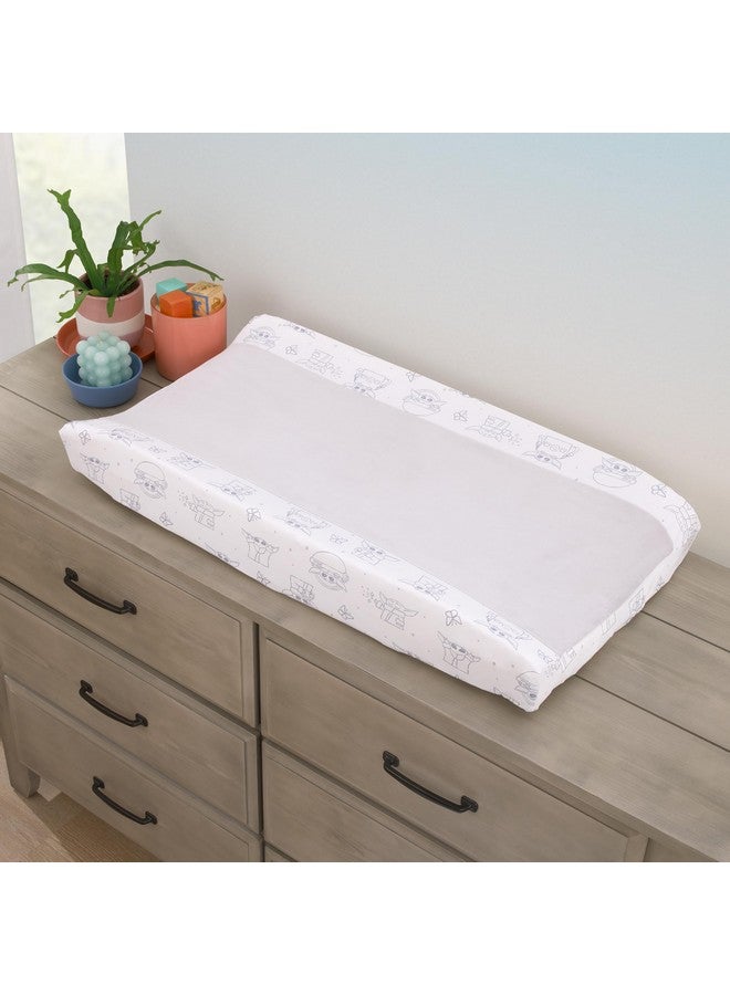 NoJo Star Wars Grogu Cutest in The Galaxy Cream and White Super Soft Contoured Changing Pad Cover - Image 1
