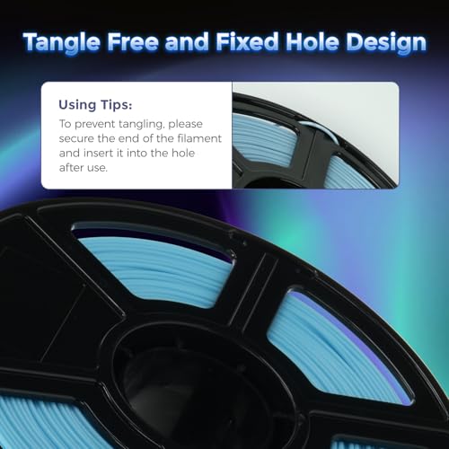 FLASHFORGE فيلم PLA سريع من FLASHFORGE 1.75 مم أزرق متلألئ، طباعة عالية السرعة 500 مم/ث، فيلم طابعة ثلاثية الأبعاد يتوهج في الظلام 1 كجم، دقة أبعاد +/- 0.02 مم، توهج رائع وطويل الأمد - Image 5