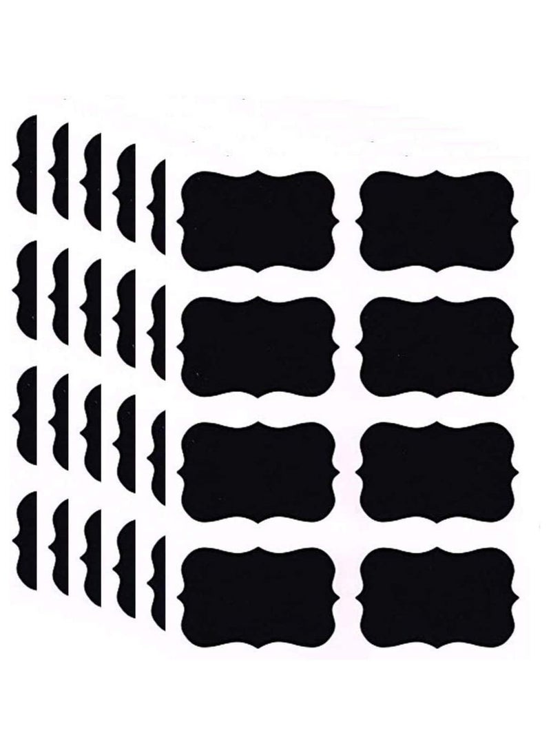 Generic 24 Reusable & Waterproof Chalkboard Labels Stickers Pantry and Storage Blackboard Stickers for Glass and Plastic Jar, and Boxes With White Marker  - Image 1