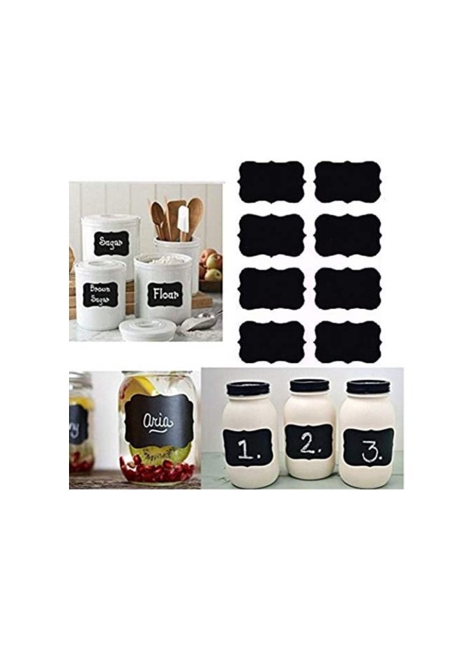 Generic 24 Reusable & Waterproof Chalkboard Labels Stickers Pantry and Storage Blackboard Stickers for Glass and Plastic Jar, and Boxes With White Marker  - Image 3