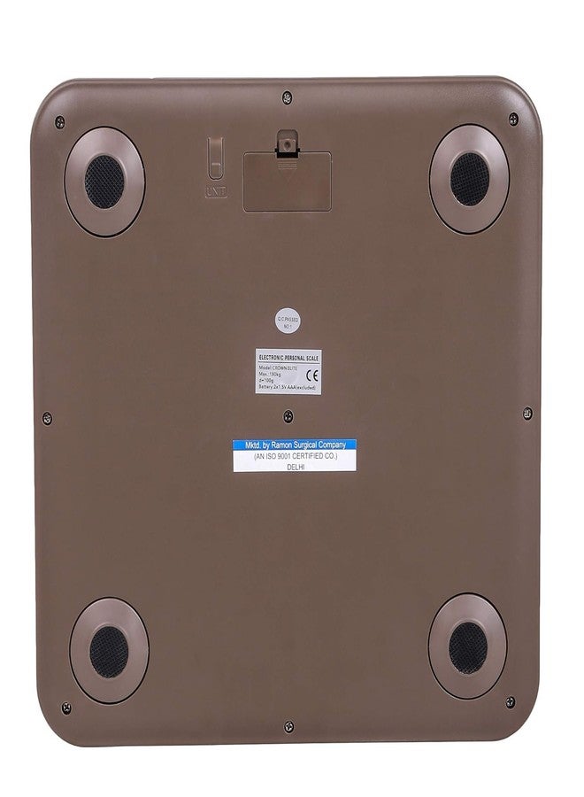 CROWN Elite Leather Look Fiber Body Digital Human Weighing Scale, 180kg (Brown) - Image 5