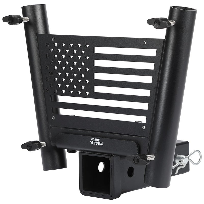JOYTUTUS Dual Hitch Flag Pole Holder for Standard 2 Inch Receivers Fits Trucks SUV RV Pickup Camper Trailer Double Hitch Mount Flagpole Holder with Hitch ReceiverFlag Poles Up to 118 Diameter - Image 2