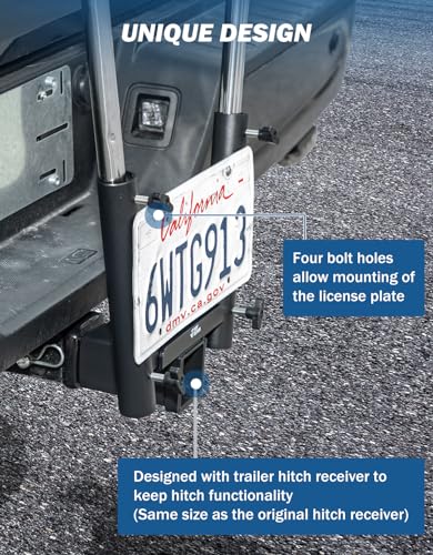JOYTUTUS Dual Hitch Flag Pole Holder for Standard 2 Inch Receivers Fits Trucks SUV RV Pickup Camper Trailer Double Hitch Mount Flagpole Holder with Hitch ReceiverFlag Poles Up to 118 Diameter - Image 5