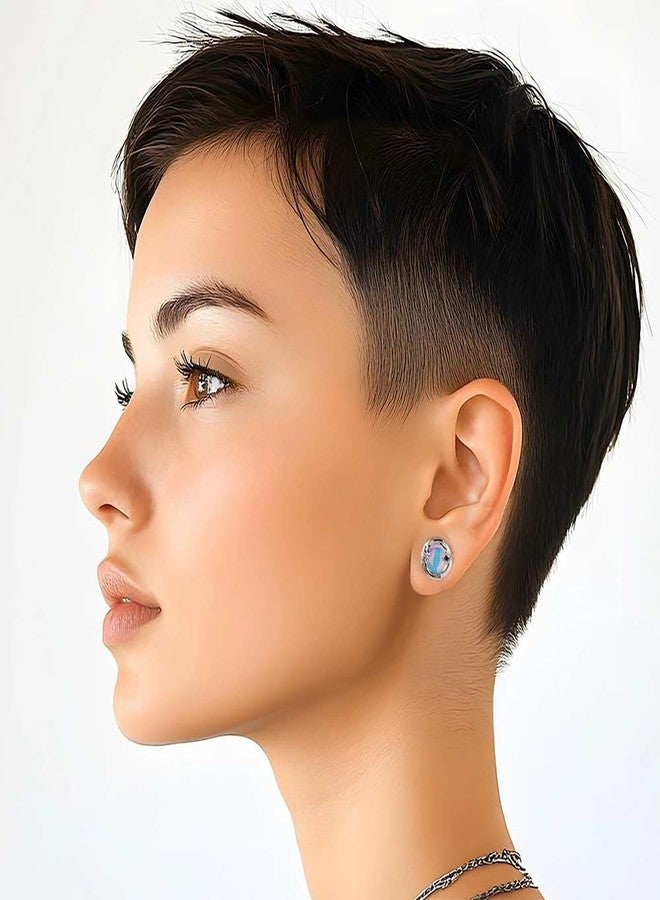Izpack Punk Moon Sun Ear Tunnels Plugs Expander Gauges Stretcher Screw Earrings - Stainless Steel Abstract Face Crescent Reflective Sheeting Double Flared Tunnel Body Piercing Fashion Jewelry for Women Men (1/2"(12mm)) - Image 2