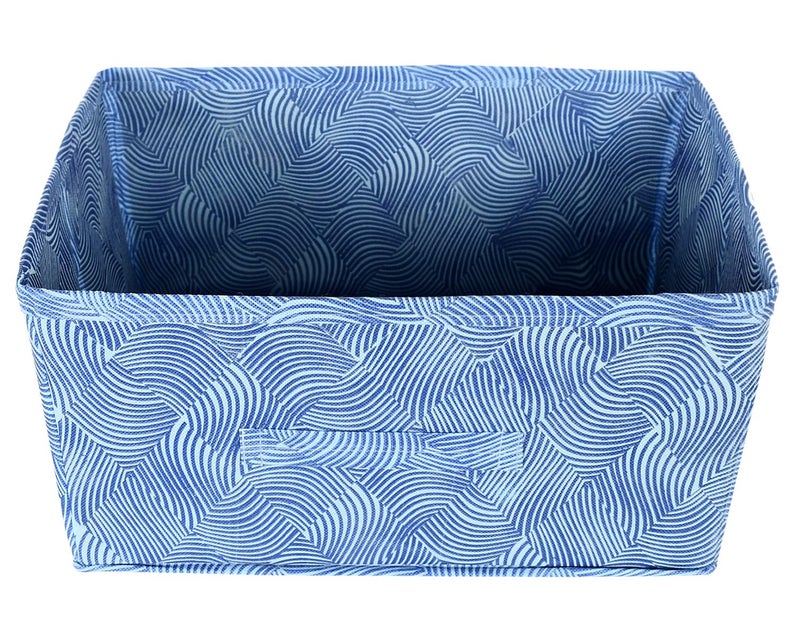 Kuber Industries Laheriya Print Non Woven Fabric Modular Closet Organizer Box with Handle for Cube Storage Units in Closet, Bedroom to Hold Clothing,T-Shirts,Leggings, Accessories (Blue)-KUBMART15985 - Image 1