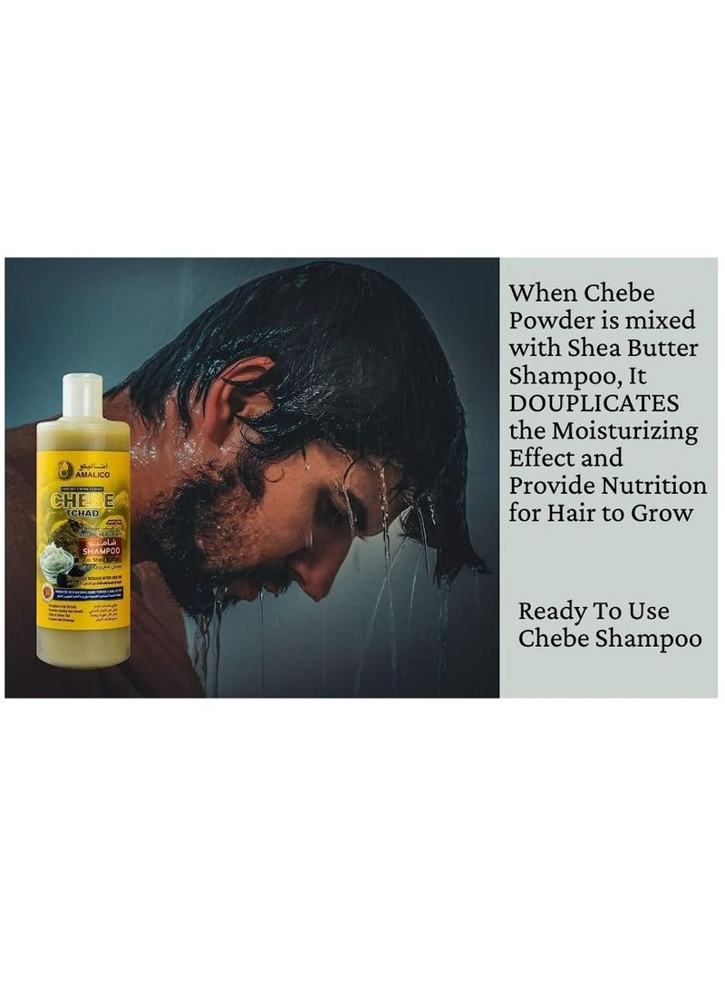 AMALICO - Chebe Shampoo for Hair Growth with SHEA BUTTER - Ready-to-Use with Chebe Powder for Hair Growth, Palm Oil, Sweet Almond Oil, Olive Oil, Sulphate Free, Parapen Free (500) - Image 1