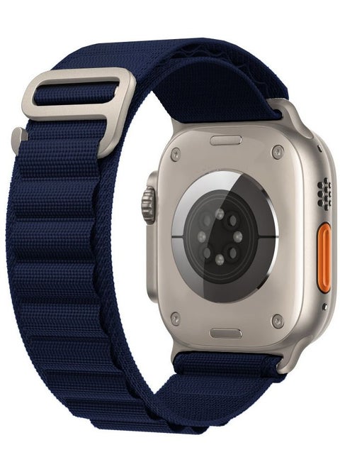 Apple Watch Band 49mm 45mm 44mm 42mm Alpine Loop Band Women Men Adjustable with Metal G-Hook Strap for iWatch Ultra Series SE 8/7/6/5/4/3/2/1 Dark Blue