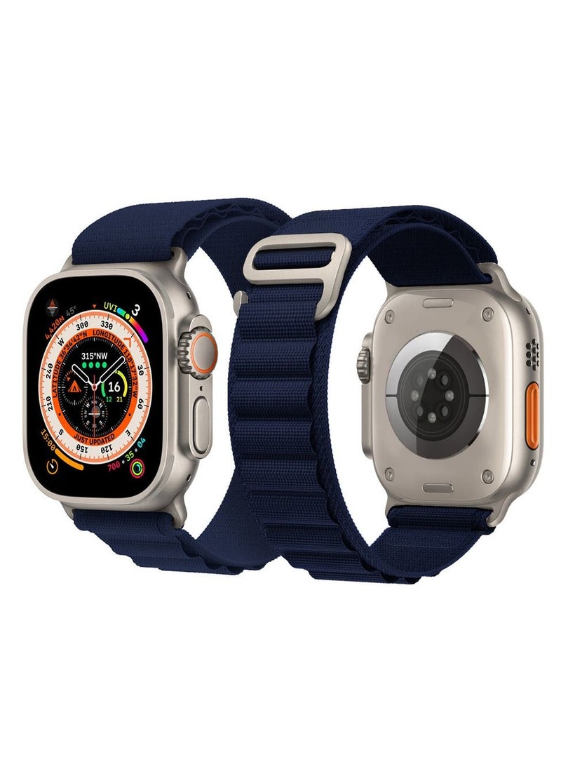 CATANES - Apple Watch Band 49mm 45mm 44mm 42mm Alpine Loop Band Women Men Adjustable with Metal G-Hook Strap for iWatch Ultra Series SE 8/7/6/5/4/3/2/1 Dark Blue - Image 1