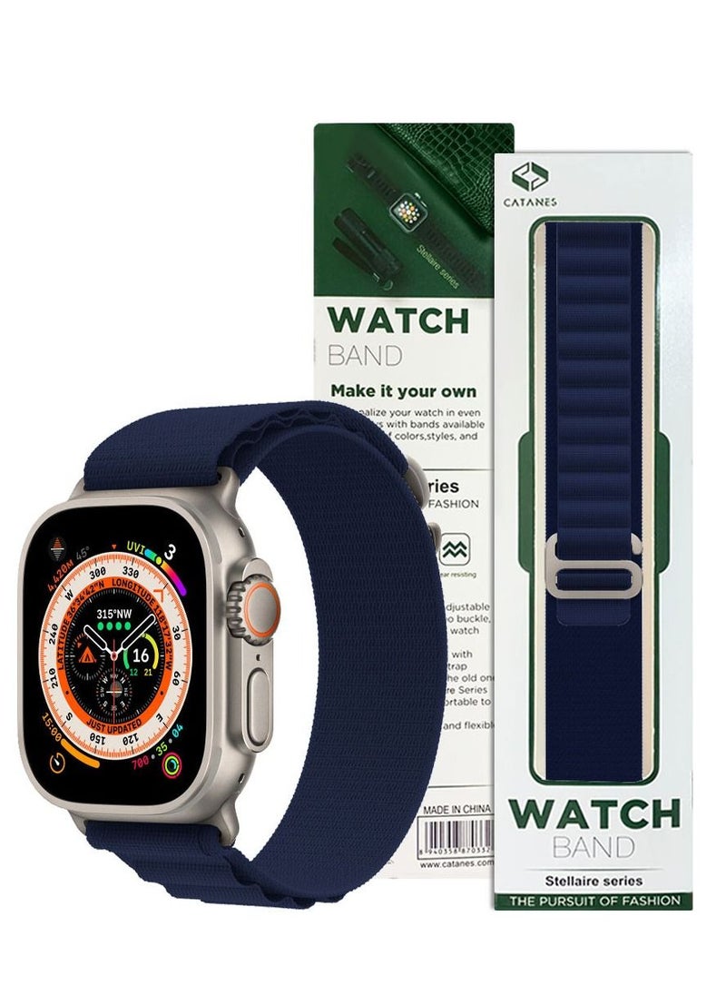 CATANES - Apple Watch Band 49mm 45mm 44mm 42mm Alpine Loop Band Women Men Adjustable with Metal G-Hook Strap for iWatch Ultra Series SE 8/7/6/5/4/3/2/1 Dark Blue - Image 1