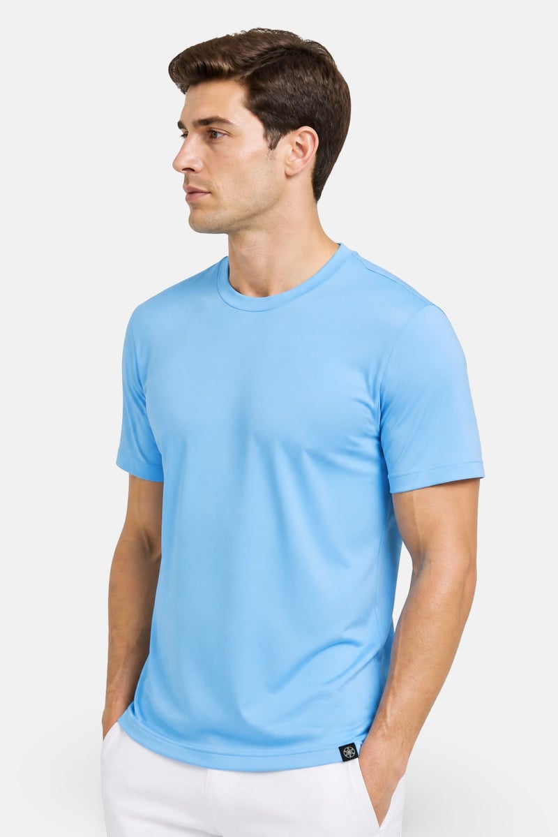 Gaiam Men Slim Fit Short Sleeve Training T-Shirt, Blue - Image 3