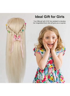 TopDirect Mannequin Head with 80% Real Hair, TopDirect 24" Blonde Hair Styling Hairdressing Cosmetology Mannequin Manikin Training Practice Head with Clamp and Tools  - Image 5