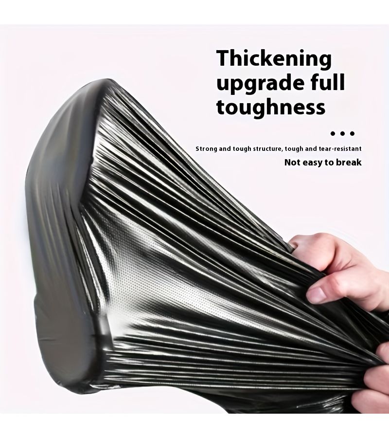 400 Black Drawstring Garbage Bags Automatic Closure Leakproof Sturdy Durable - Image 5